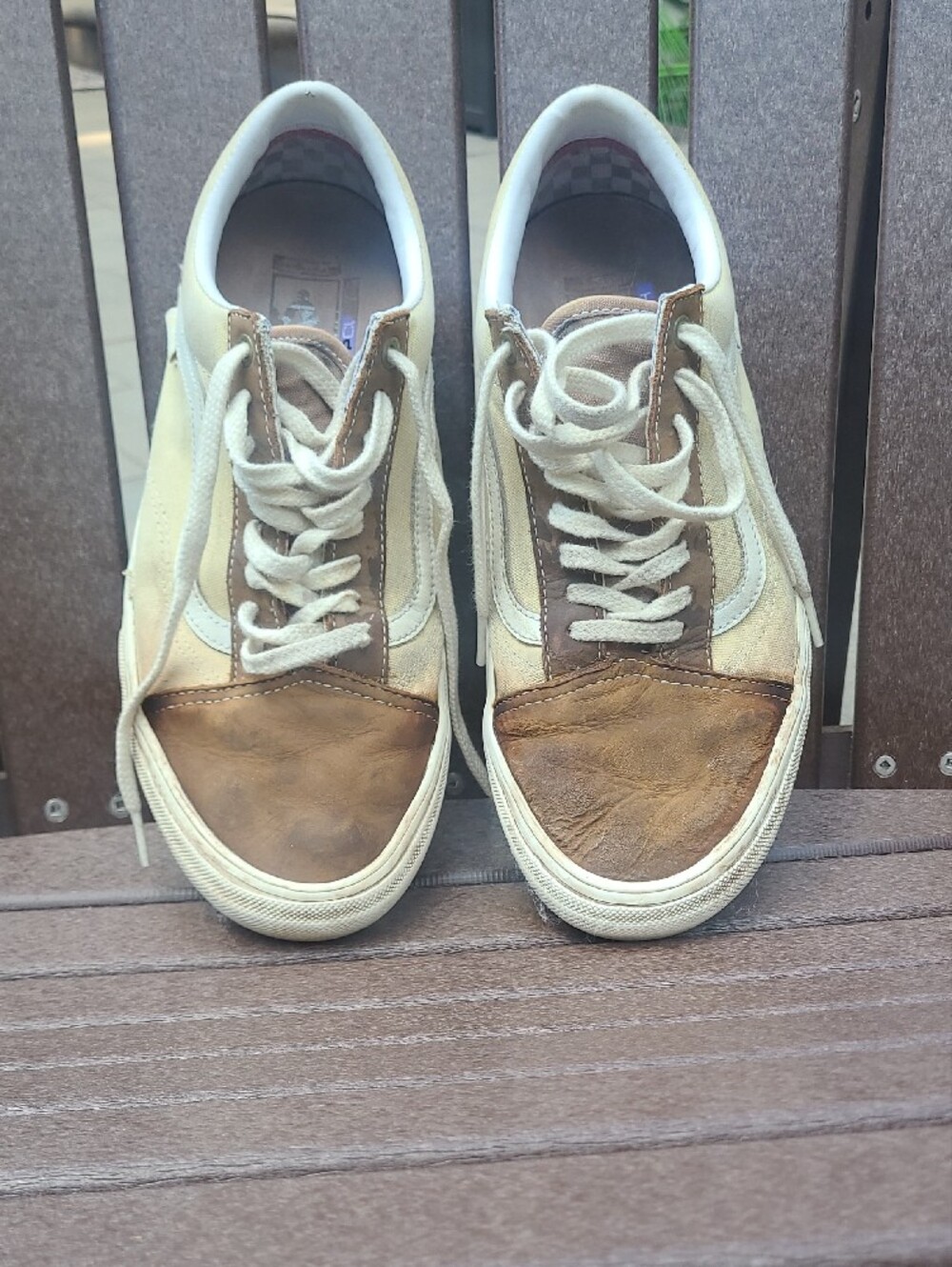 Vans Men’s Beige and Brown Low-Top Sneakers